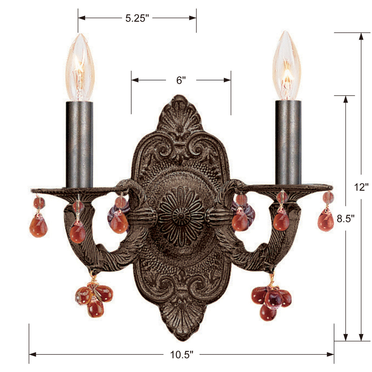 Maison Parisienne 11'' Two Light Wall Sconce, Venetian Bronze by ...