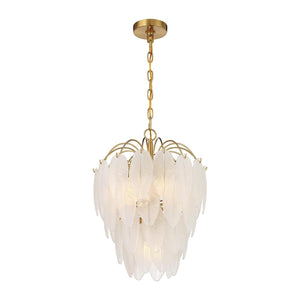 Boa 16" Five Light Chandelier, Warm Brass