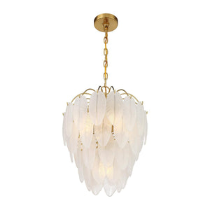 Boa 16" Five Light Chandelier, Warm Brass