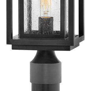 Tropic 7" One Light Medium Post Mount Lantern, Black