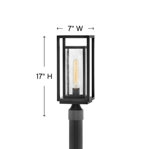 Tropic 7" One Light Medium Post Mount Lantern, Black