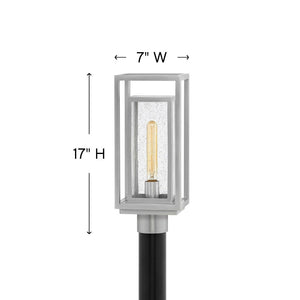Tropic 7" One Light Medium Post Mount Lantern, Satin Nickel