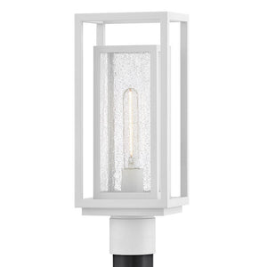 Tropic 7" One Light Medium Post Mount Lantern, Textured White