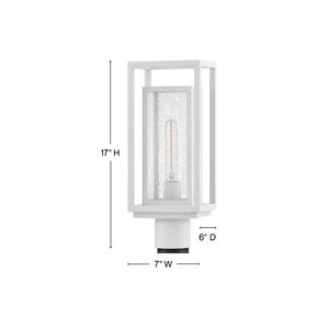 Tropic 7" One Light Medium Post Mount Lantern, Textured White