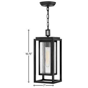 Tropic 7" One Light Medium Hanging Lantern, Black