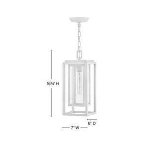 Tropic 7" One Light Medium Hanging Lantern, Textured White