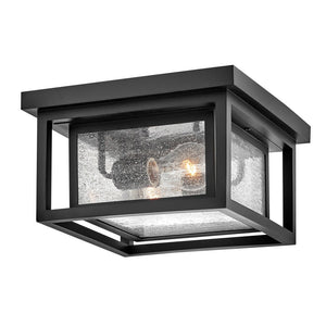 Tropic 11" Two Lights Small Flush Mount, Black
