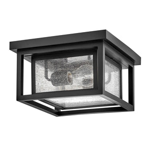 Tropic 11" Two Lights Small Flush Mount, Black