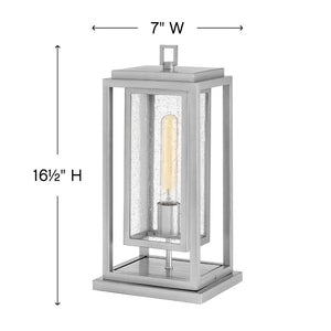 Tropic 7" One Light Medium Pier Mount Lantern, Satin Nickel