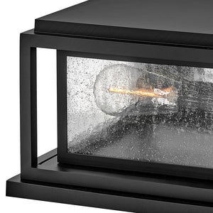 Tropic 12" Two Lights Small Pier Mount Lantern, Black