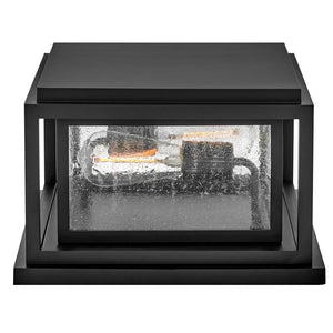 Tropic 12" Two Lights Small Pier Mount Lantern, Black