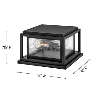 Tropic 12" Two Lights Small Pier Mount Lantern, Black