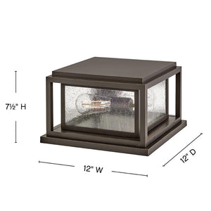 Tropic 12" Two Lights Small Pier Mount Lantern, Oil Rubbed Bronze