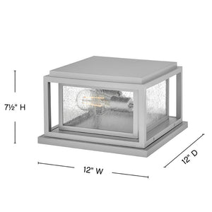 Tropic 12" Two Lights Small Pier Mount Lantern, Satin Nickel