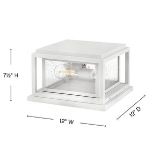 Tropic 12" Two Lights Small Pier Mount Lantern, Textured White