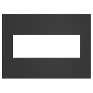adorne® AWC3GSBL4 Satin Black Three-Gang Screwless Wall Plate