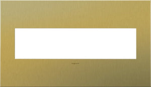 adorne® AWC4GBSB4 Brushed Satin Brass Four-Gang Screwless Wall Plate