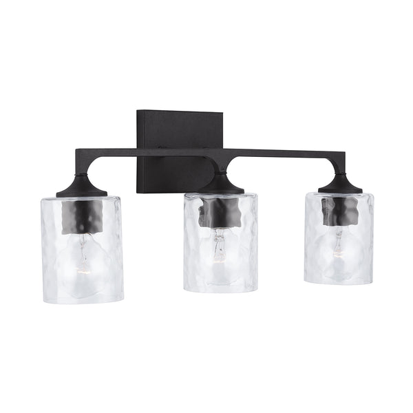 Odell 23.25" Three Light Vanity, Black Iron