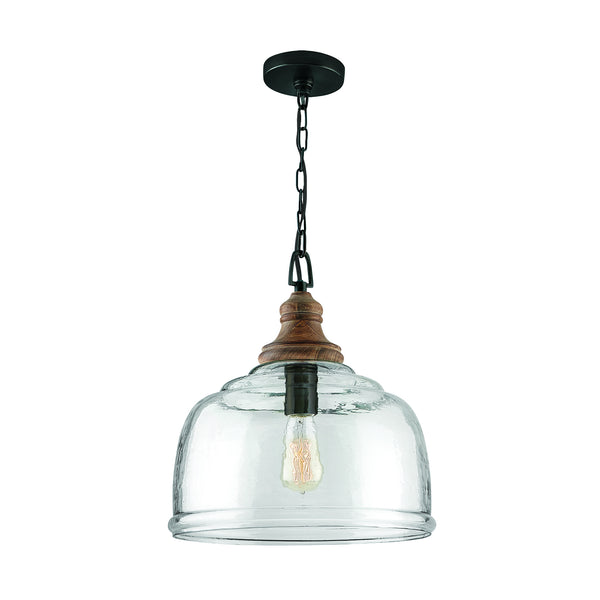 Finley 14" One Light Pendant, Grey Wash and Grey Iron