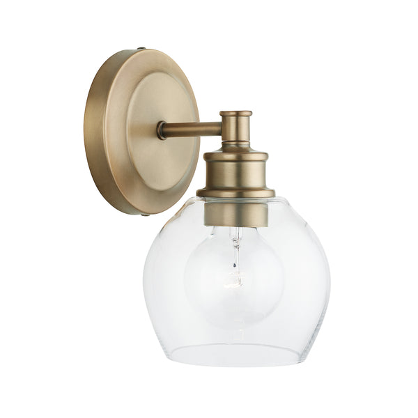 Lee 5.75" One Light Wall Sconce, Aged Brass