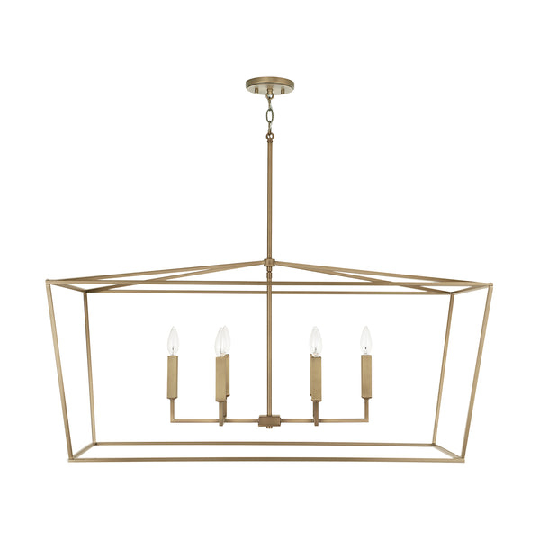 Morgan 42" Six Light Island Pendant, Aged Brass