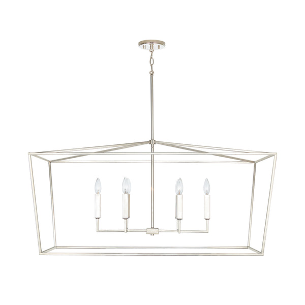 Morgan 42" Six Light Island Pendant, Polished Nickel