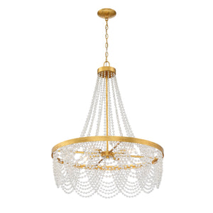Fioluxe 27'' Four Light Chandelier, Antique Gold Clear Alt 4.jpg