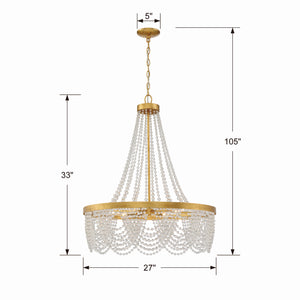 Fioluxe 27'' Four Light Chandelier, Antique Gold Clear Alt 5.jpg