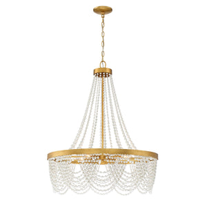 Fioluxe 27'' Four Light Chandelier, Antique Gold White - Alternate Product Image 1.jpg
