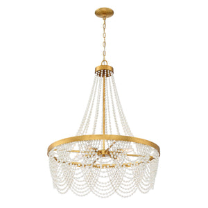 Fioluxe 27'' Four Light Chandelier, Antique Gold White - Alternate Product Image 2.jpg