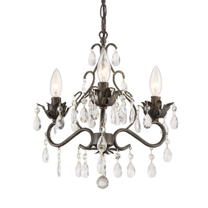 Maison Parisienne 13'' Three Light Hand Cut Crystal Mini Chandelier, Bronze - Main Product Image.jpg