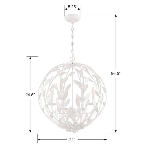 Laurel 21'' Six Light Chandelier, Matte White Alt 5.jpg