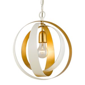 Lana 12'' One Light Mini Chandelier, Matte White / Antique Gold - Main Product Image.jpg
