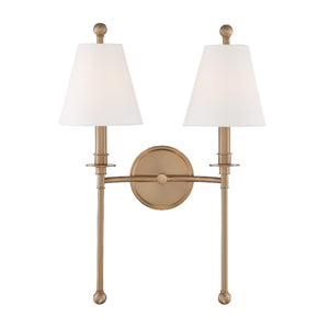 Rivoli 15'' Two Light Wall Sconce, Aged Brass - Main Product Image.jpg