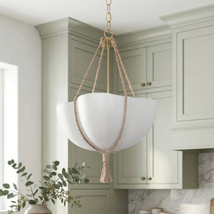 Seraine 20" One Light Pendant, Vintage Gold Leaf