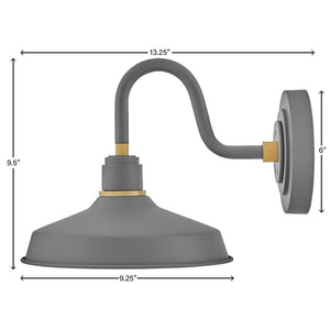 Vortex 9" One Light Small Gooseneck Barn Light, Dark Matte Grey