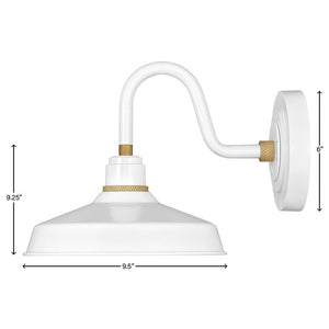 Vortex 9" One Light Small Gooseneck Barn Light, Gloss White