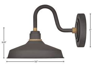 Vortex 9" One Light Small Gooseneck Barn Light, Museum Bronze