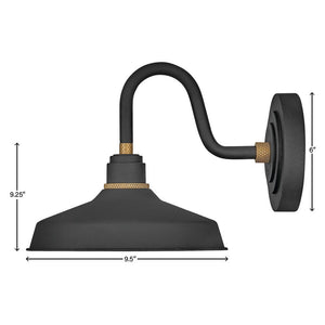 Vortex 9" One Light Small Gooseneck Barn Light, Textured Black