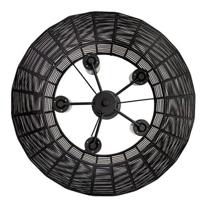 Luca 28" Five Lights Medium Single Tier Chandelier, Black / Black Shade