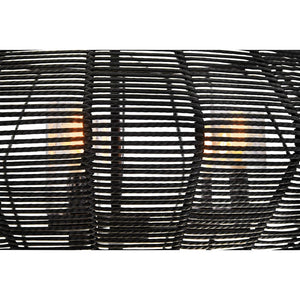 Luca 28" Five Lights Medium Single Tier Chandelier, Black / Black Shade