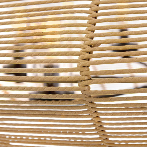 Luca 42" Six Lights Large Single Tier Chandelier, Black / Camel Shade