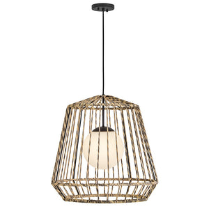 Quasar 24" One Light Large Hanging Pendant, Black