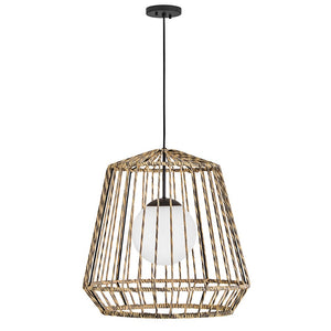 Quasar 24" One Light Large Hanging Pendant, Black