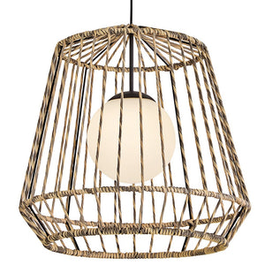 Quasar 24" One Light Large Hanging Pendant, Black