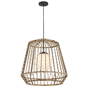 Quasar 24" One Light Large Hanging Pendant, Black