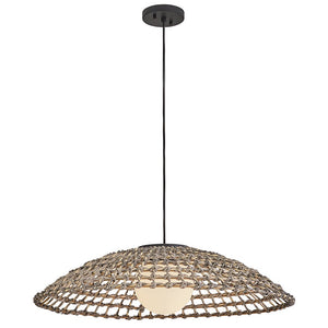 Quasar 30" One Light Large Hanging Pendant, Black