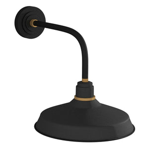 Vortex 16" One Light Medium Straight Arm Barn Light, Textured Black