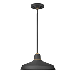 Vortex 16" One Light Large Convertible Pendant Barn Light, Textured Black
