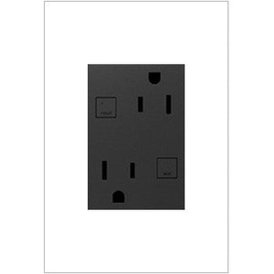adorne® AGFTR2153G4 Plus Size Tamper-Resistant 15A Duplex Self-Test GFCI Receptacles, Graphite